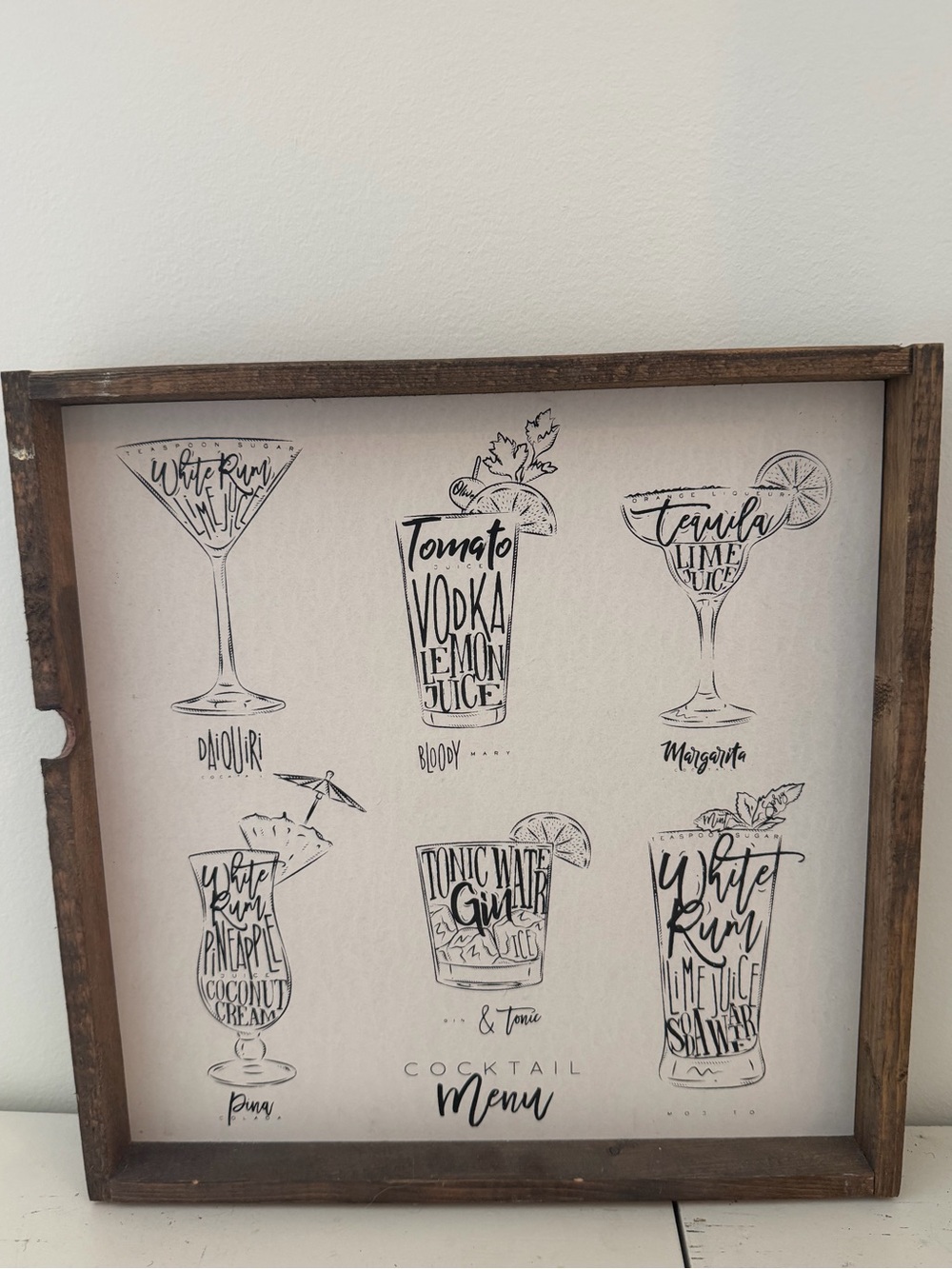 Cocktail Menu Wall Art